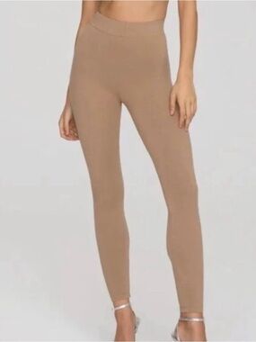 Good American High-Waist Leggings in Taupe Brown